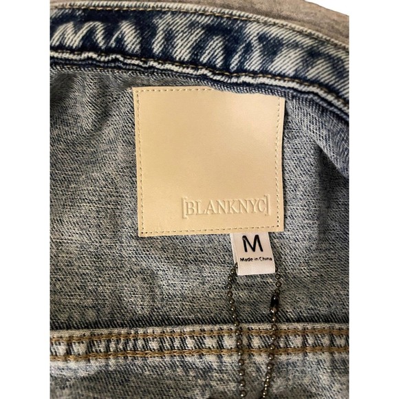 BlankNYC Men’s Jean Jacket Zip Off Hoodie NWT Medium Trucker Acid Wash - Picture 9 of 11